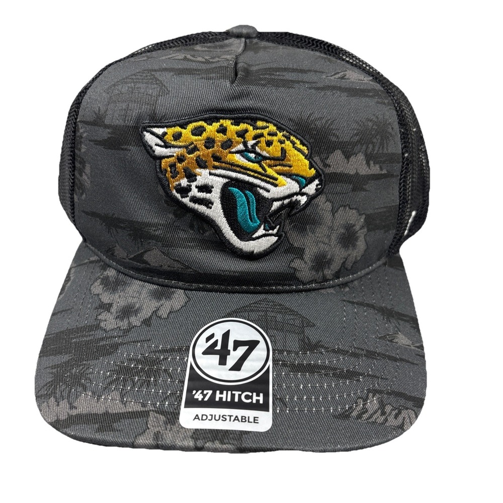 Jacksonville Jaguars‎ '47 Brand Fiji Mesh Hitch Black SnapBack NWT  Trucker